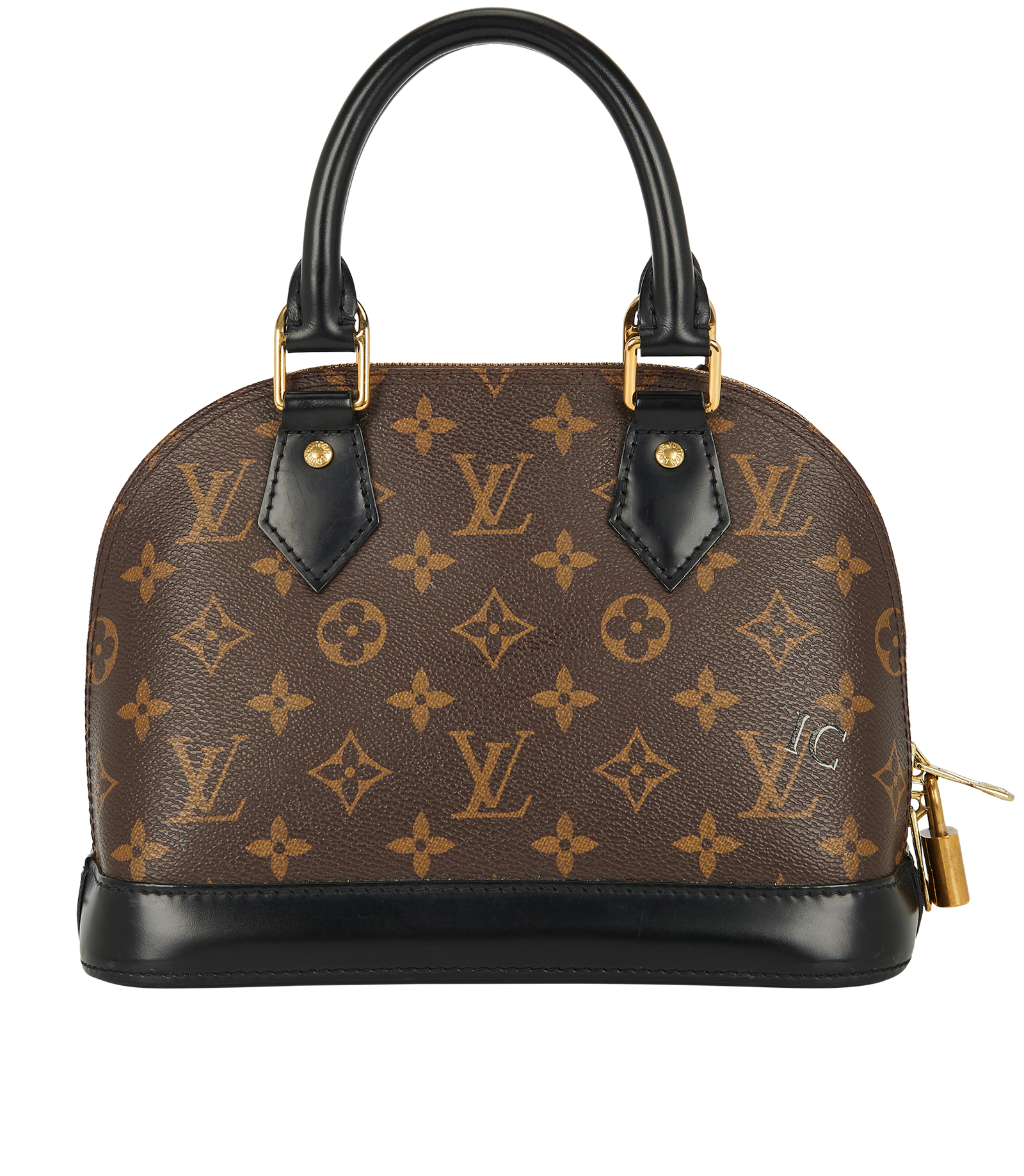 Alma BB, &pound;695, Handbags, Black/Brown, Coated Canvas/Leather, Back view
